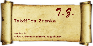 Takács Zdenka névjegykártya